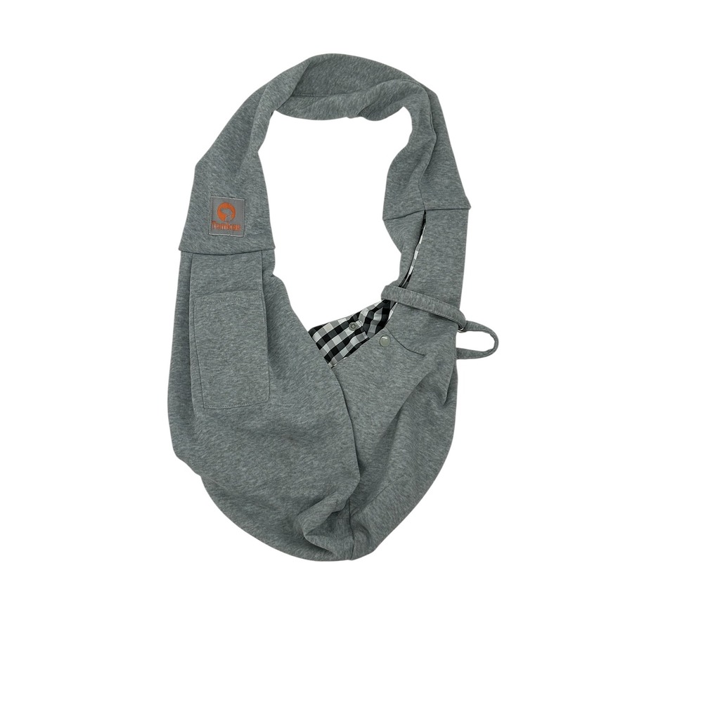 Tomkas Dog Carrier Sling Reversible Pet Pouch‎ Gray Gingham Small